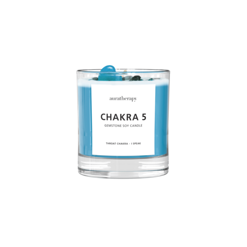 Chakra 5 Lapis Lazuli Edelstein-Kerze