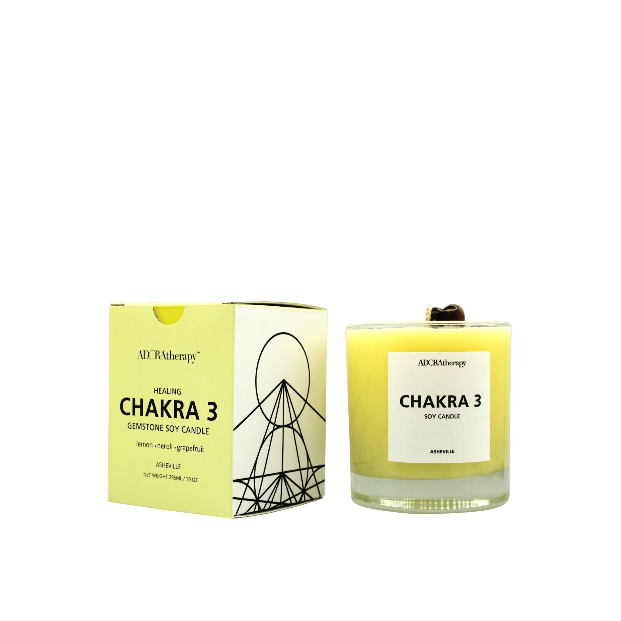 Chakra 3 Tiger Eye Edelstein-Kerze